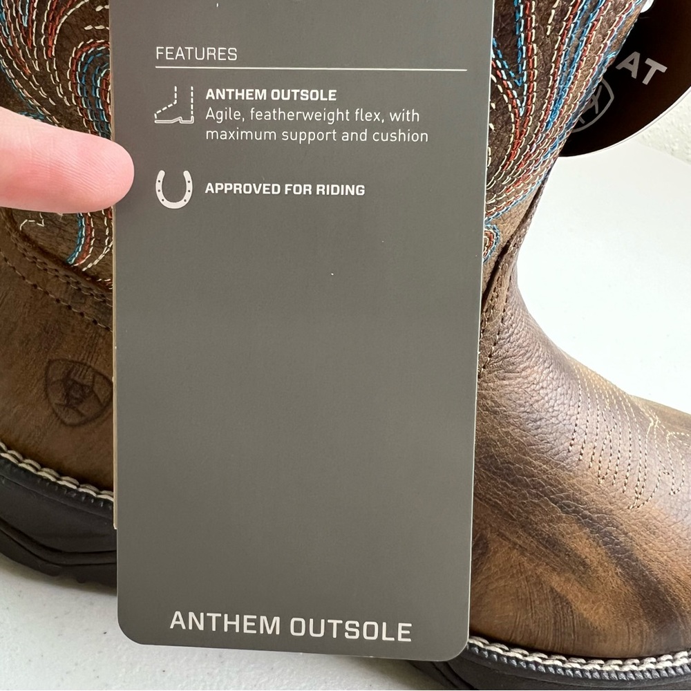 Ariat NEW Round Toe Anthem Shortie Brown Western Size 7 Oil/Slip Resistant Boots - Picture 11 of 13